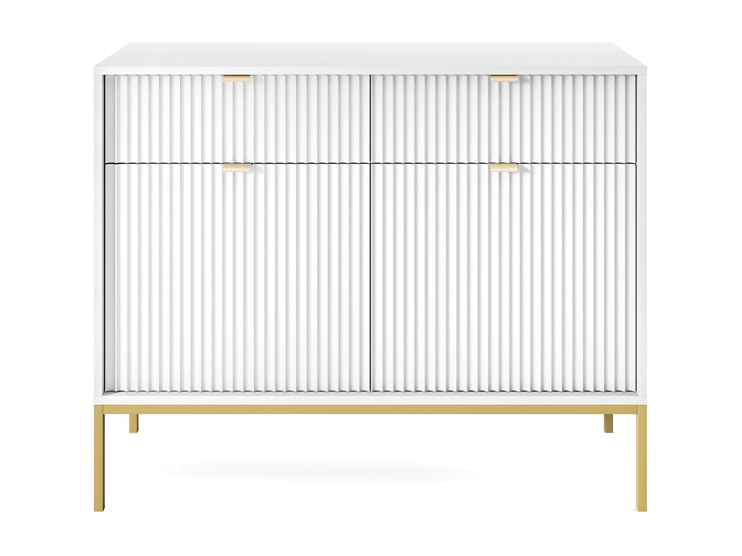 Buffetkast 2 deuren, 2 laden met gouden metalen vlakken, 104x83 cm