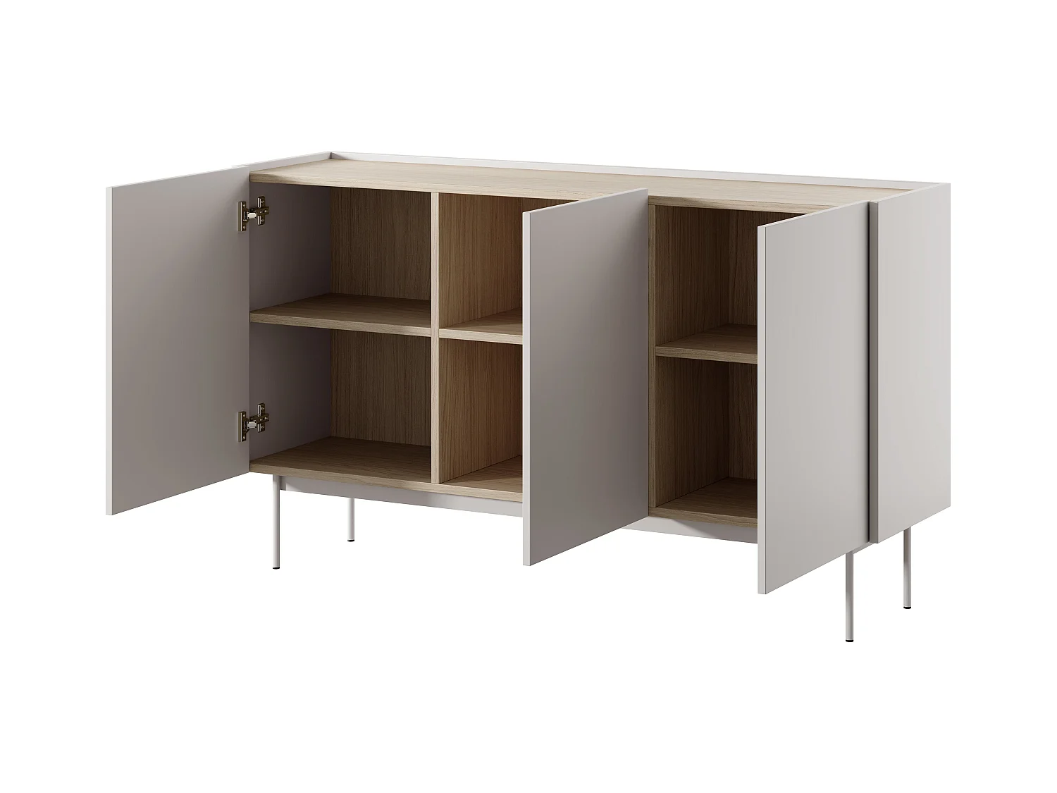 Buffet 3 portes en bois lamellé 144x83 cm