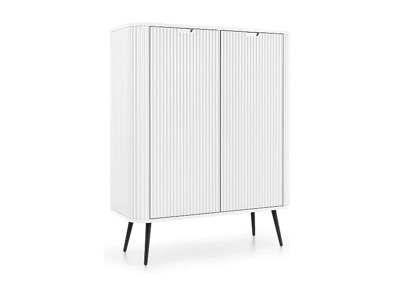 Buffet 2 portes avec piètement en métal noir 129x103 cm