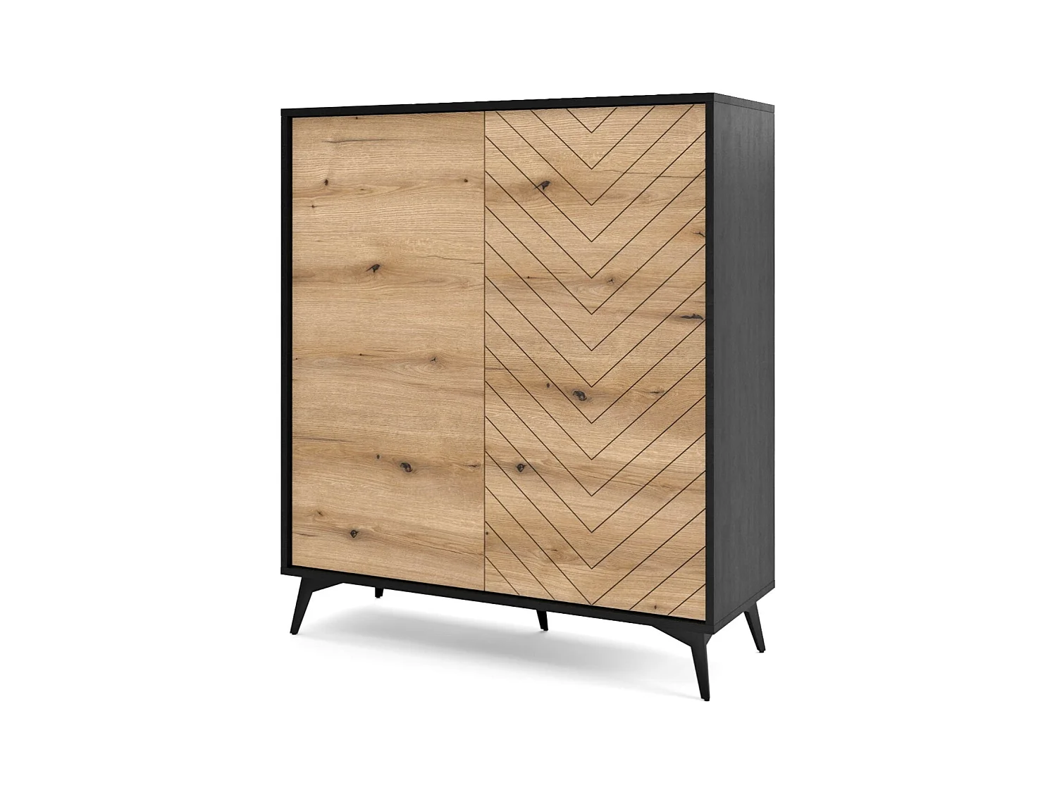 Buffet 2 portes en bois lamellé 104x119 cm