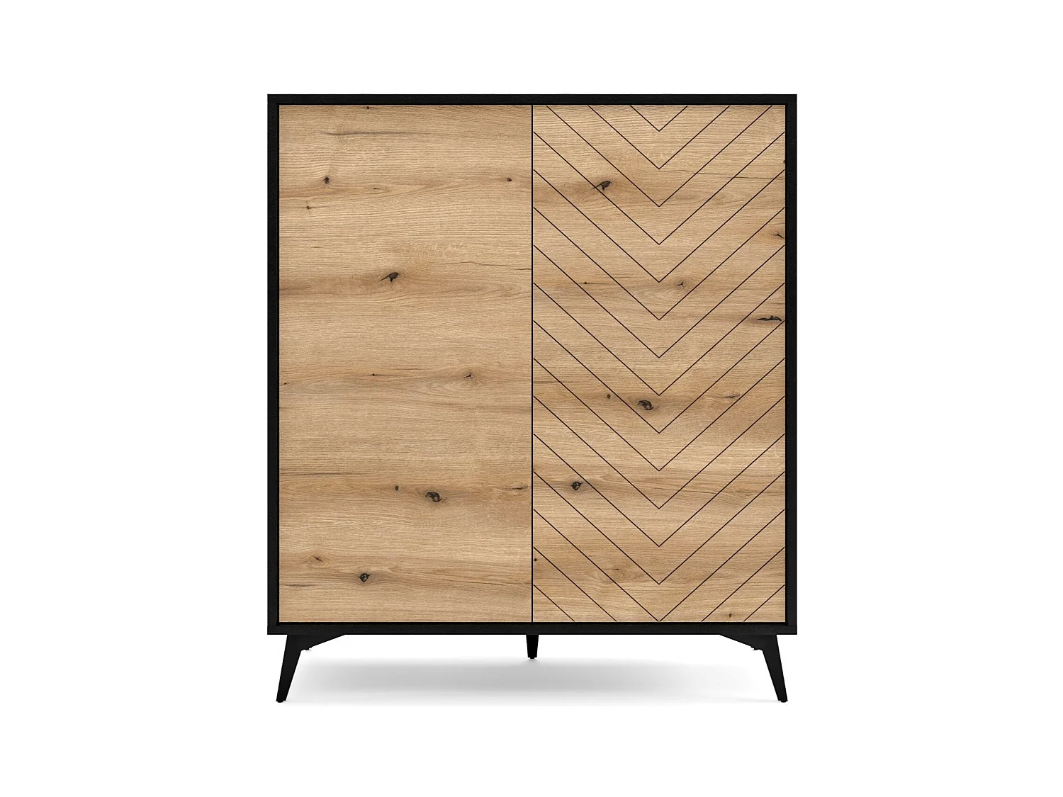 Buffet 2 portes en bois lamellé 104x119 cm