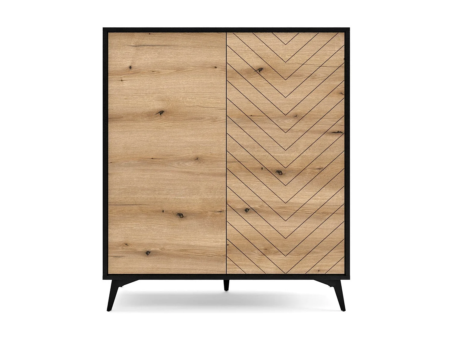 Buffet 2 portes en bois lamellé 104x119 cm