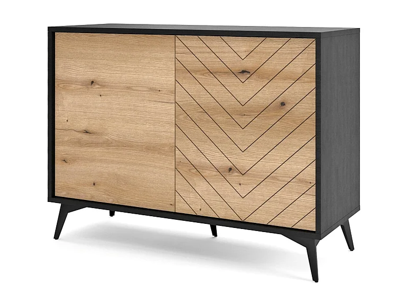 Buffet 2 portes en bois lamellé 104x77 cm