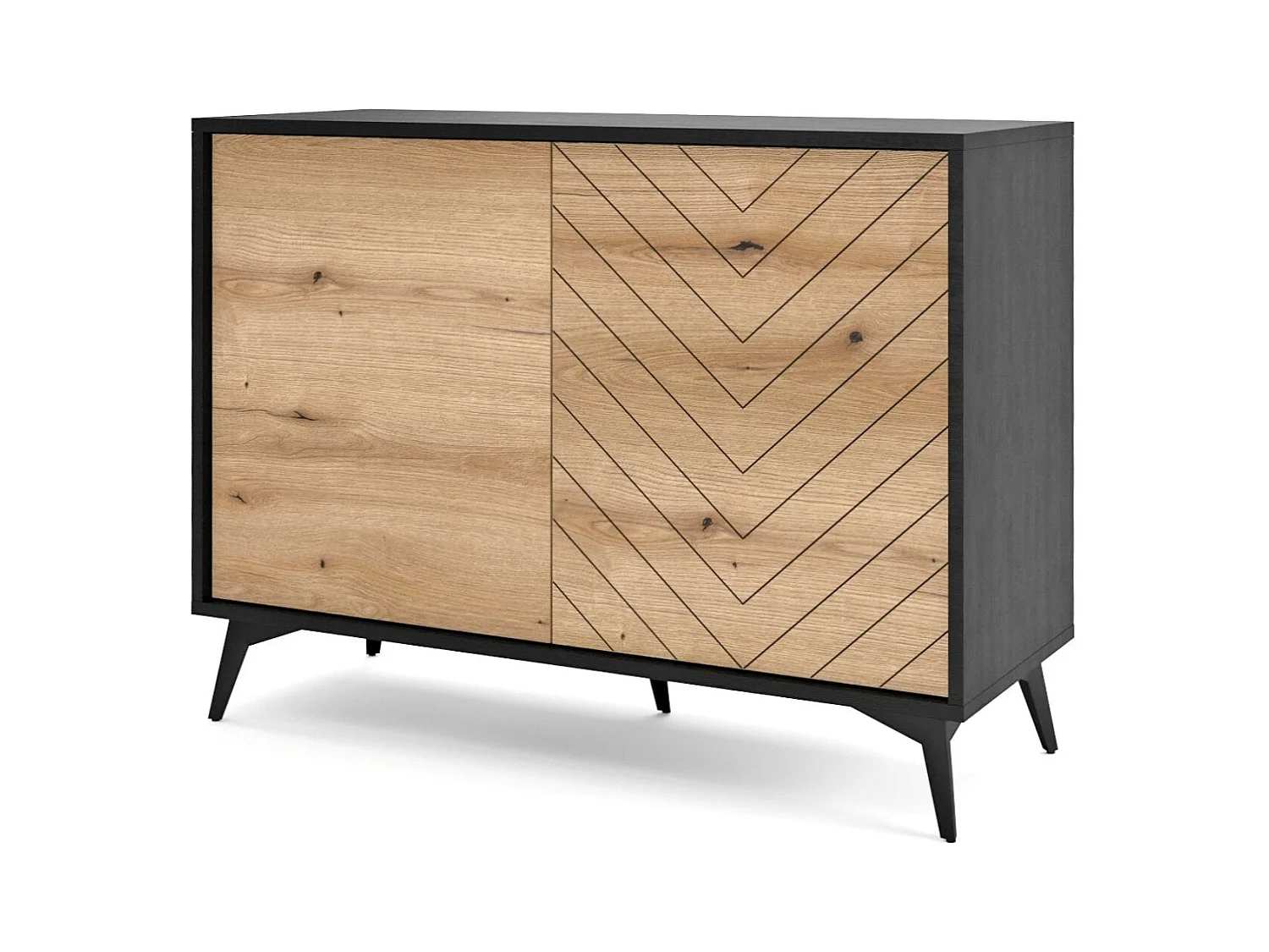 Buffet 2 portes en bois lamellé 104x77 cm