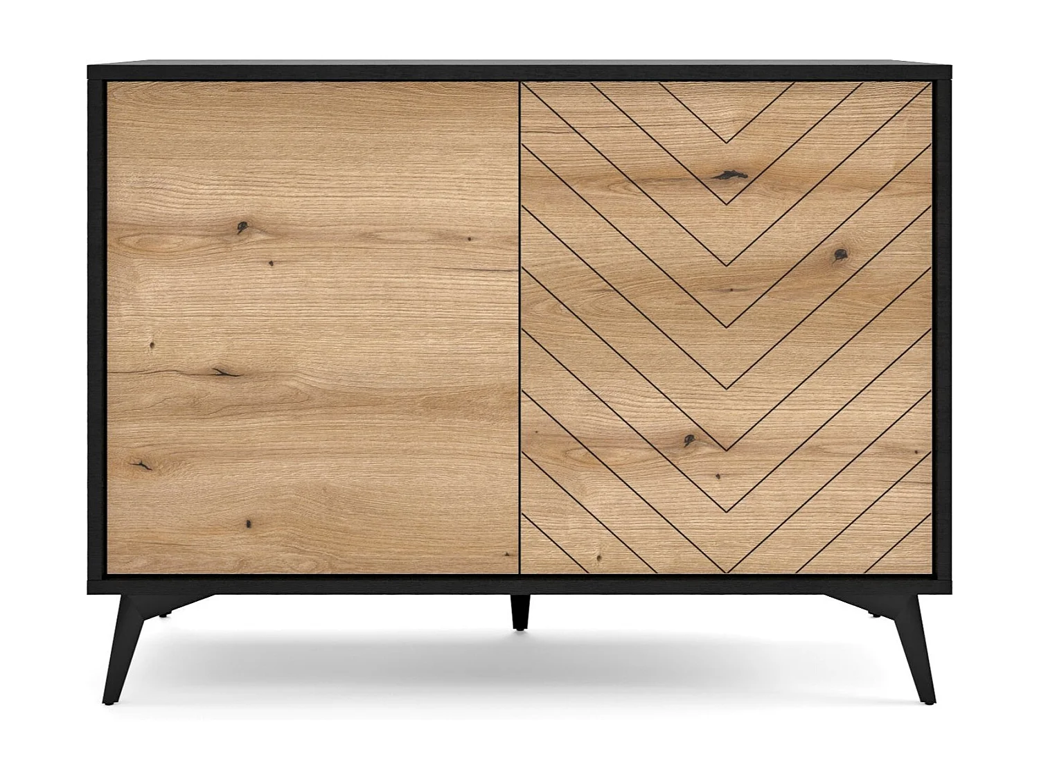 Buffet 2 portes en bois lamellé 104x77 cm