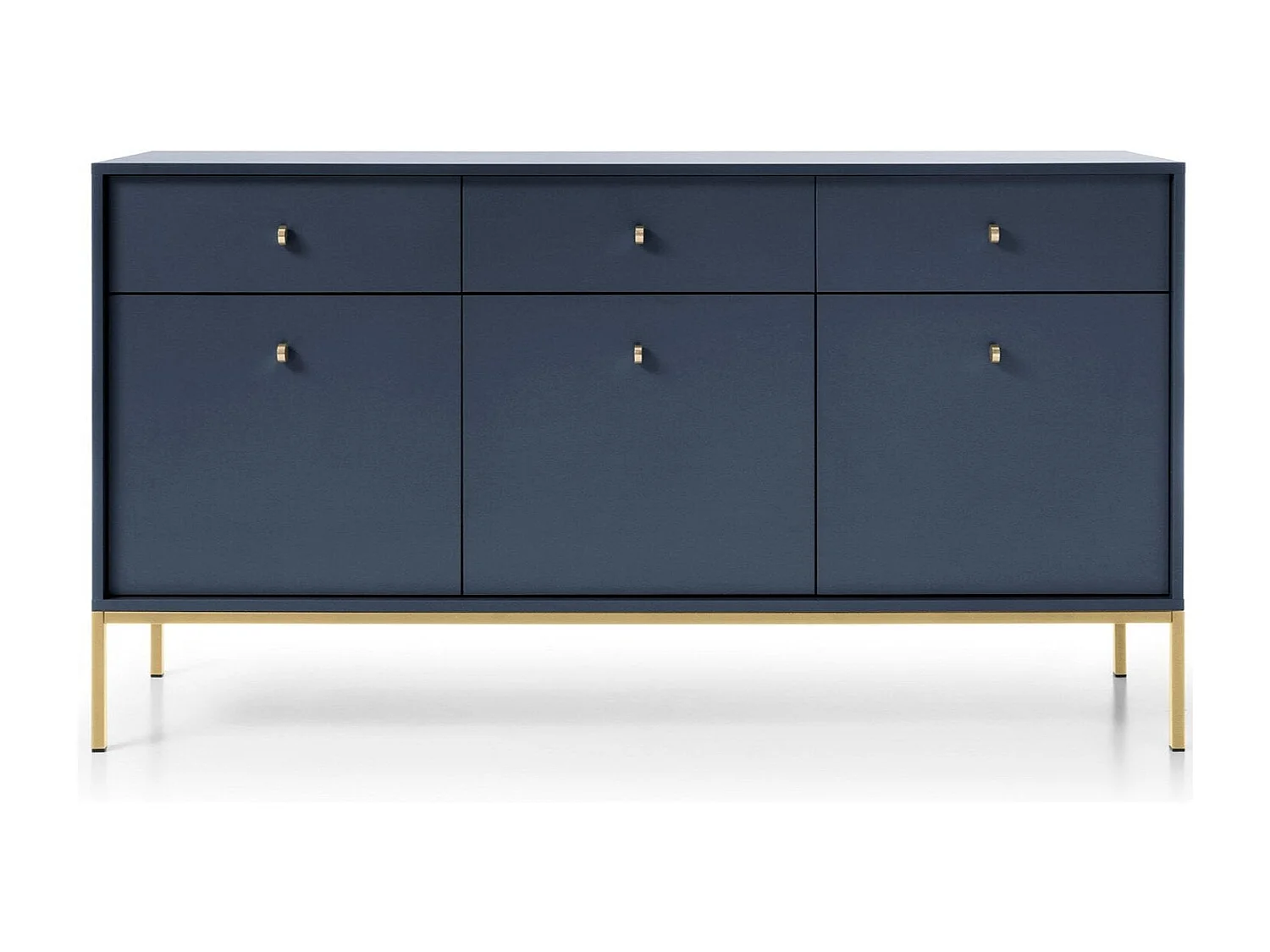 Madia 3 ante 3 cassetti con piedi in metallo oro 154x83 cm