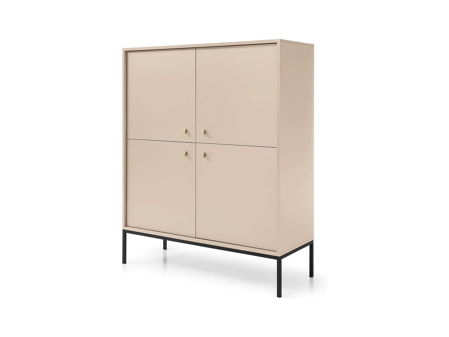 Buffet 4 portes avec pieds en métal noir 104x125 cm