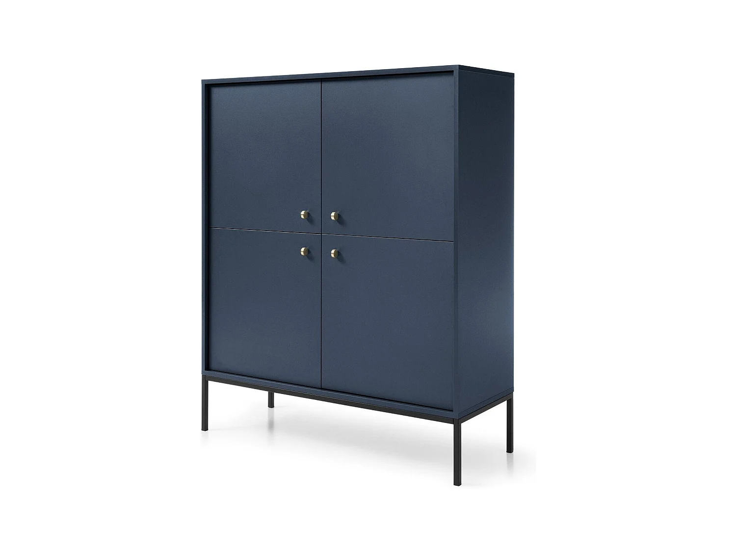 Buffet 4 portes avec pieds en métal noir 104x125 cm