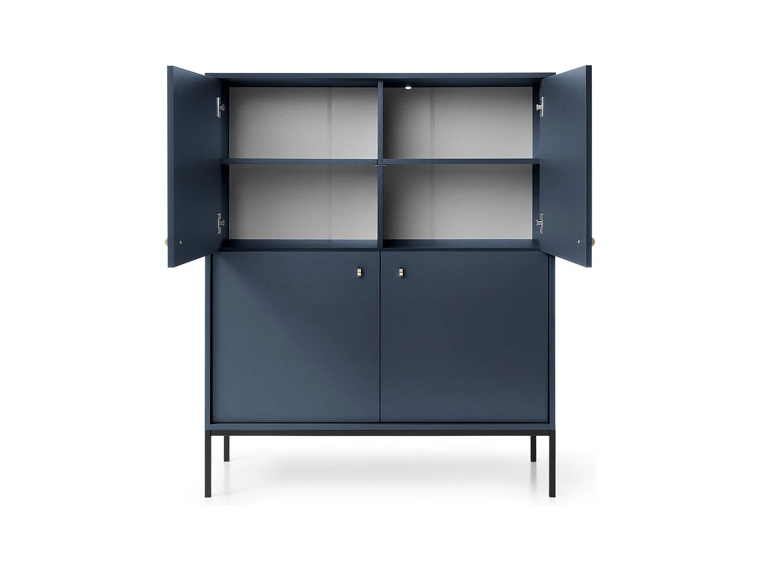 Buffet 4 portes avec pieds en métal noir 104x125 cm