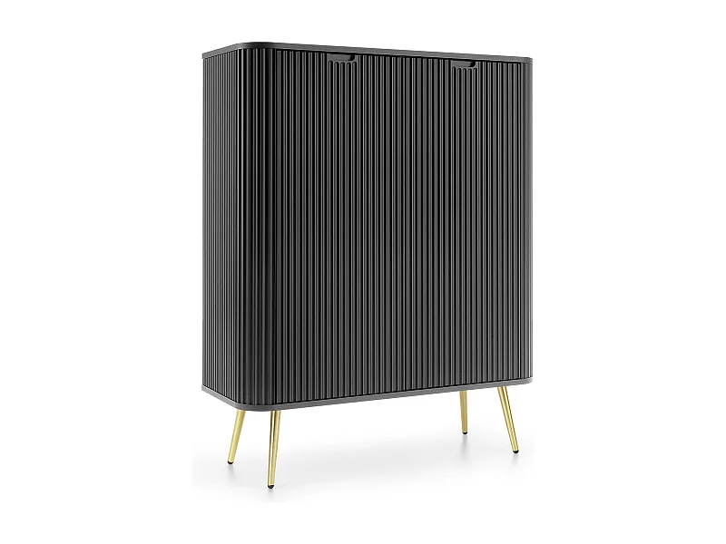 Aparador de 2 puertas con pie de metal dorado 129x103 cm