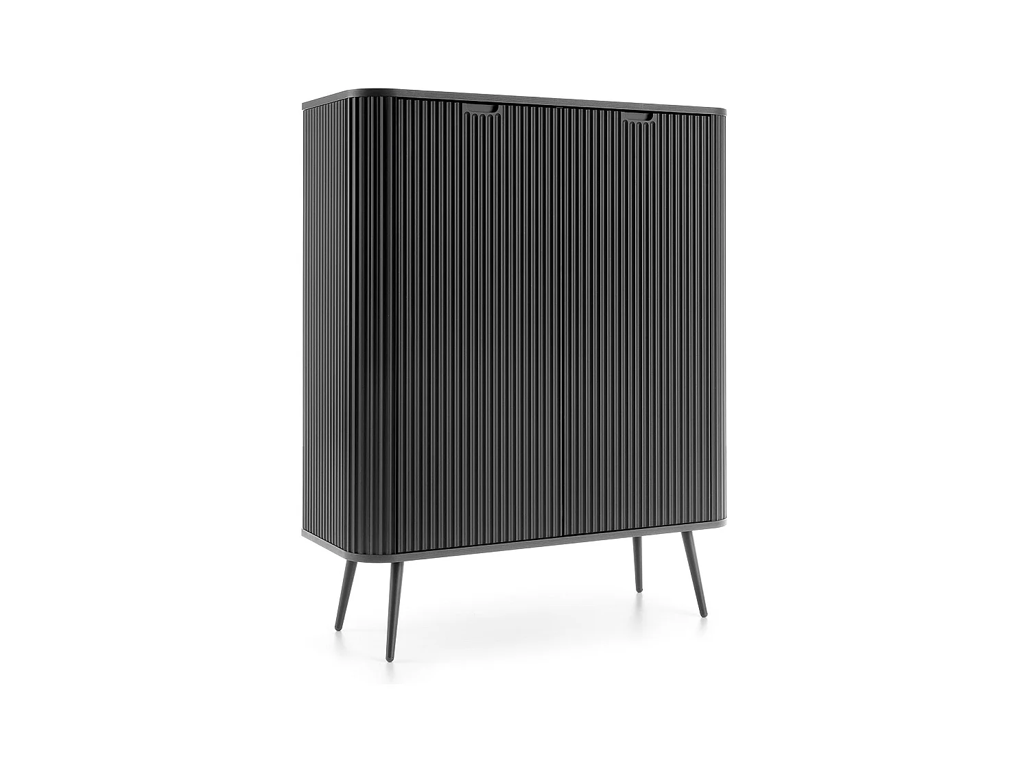 Buffet 2 portes avec piètement en métal noir 129x103 cm