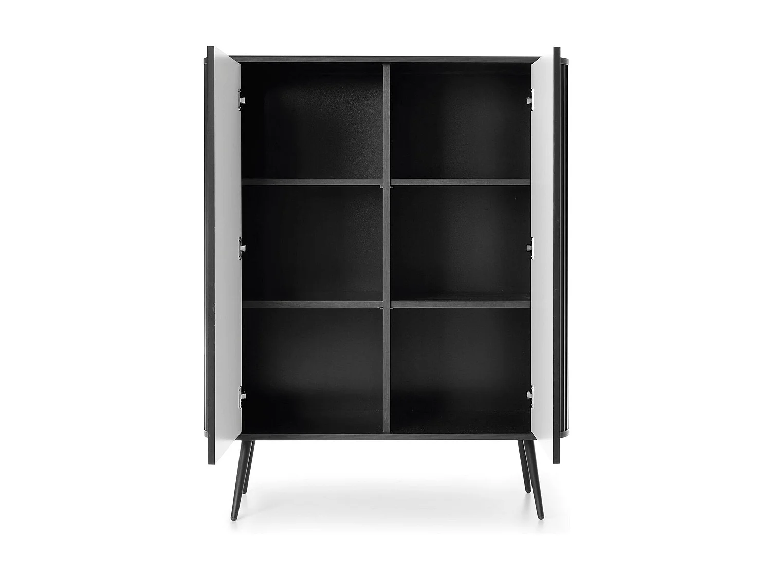 Buffet 2 portes avec piètement en métal noir 129x103 cm