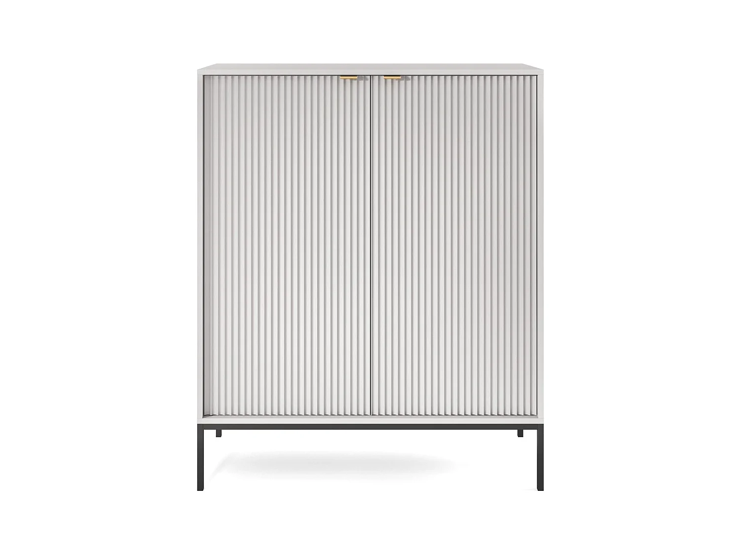 2-deurs buffet met zwarte metalen bladen 104x125 cm