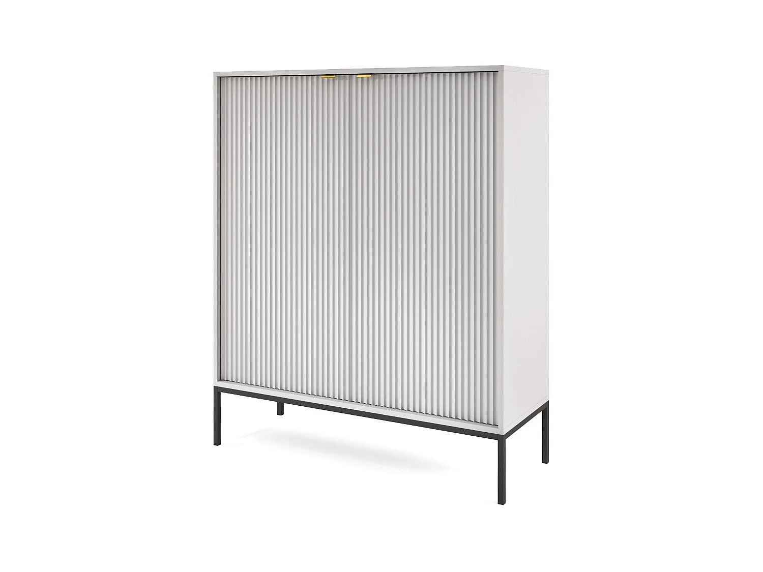 Buffet 2 portes avec pieds en métal noir 104x125 cm