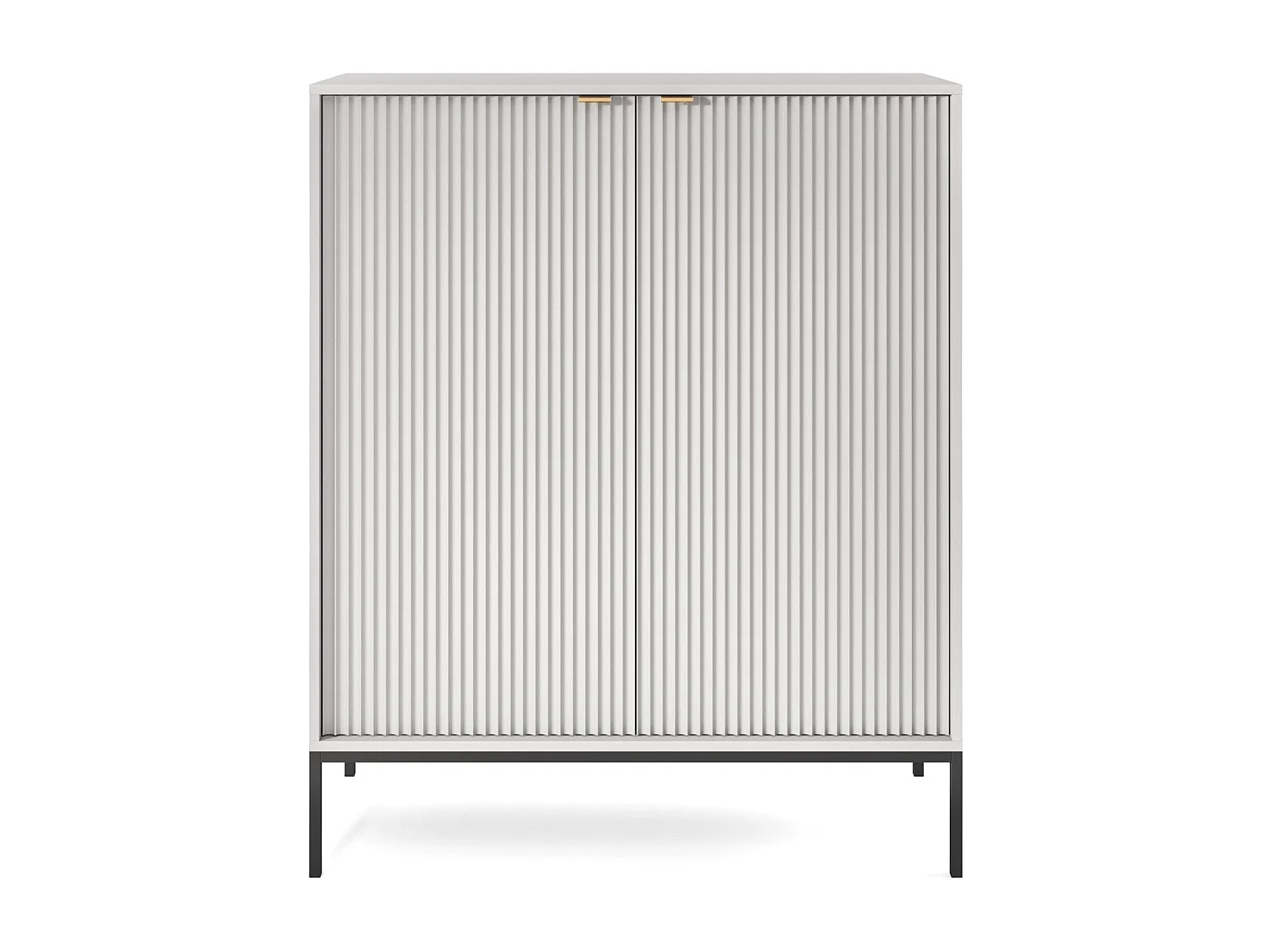 Credenza 2 ante con piedi in metallo nero 104x125 cm