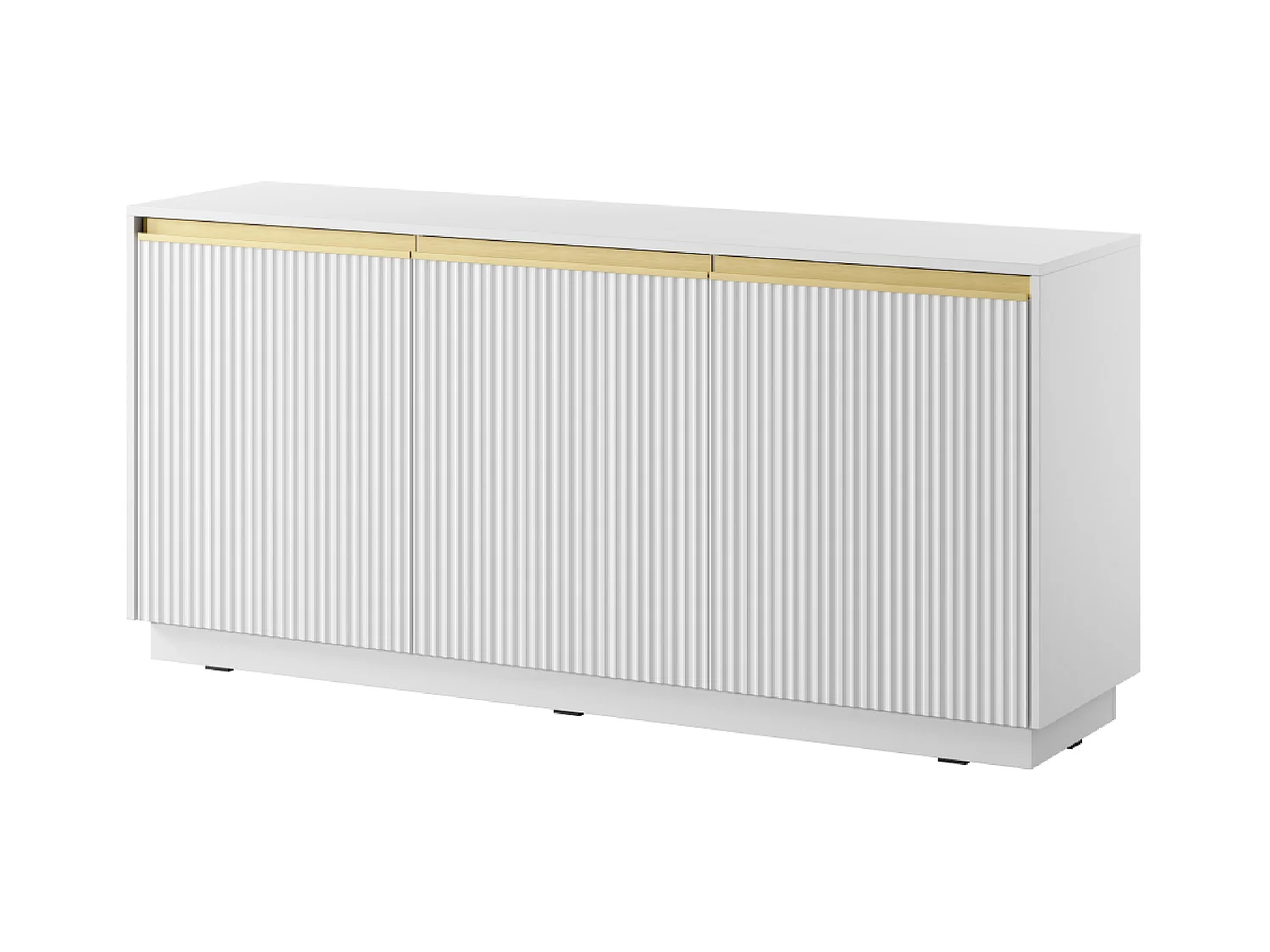 3-türiges Sideboard aus weißem Schichtholz 154x72 cm