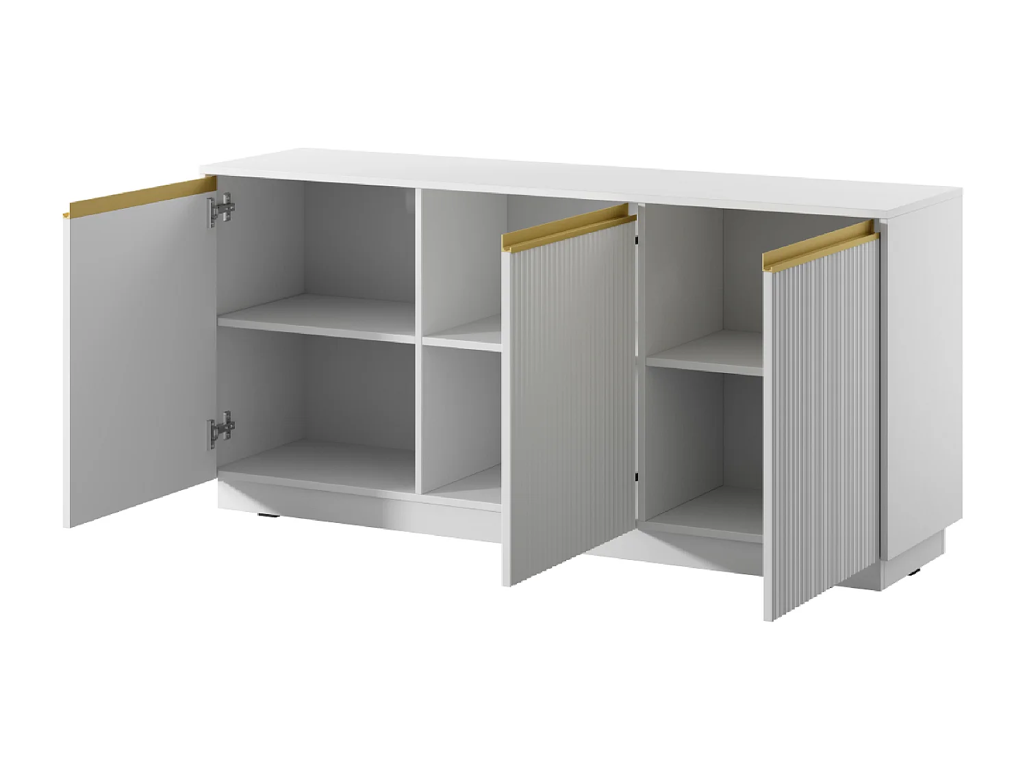 Madia 3 ante in legno laminato bianco 154x72 cm