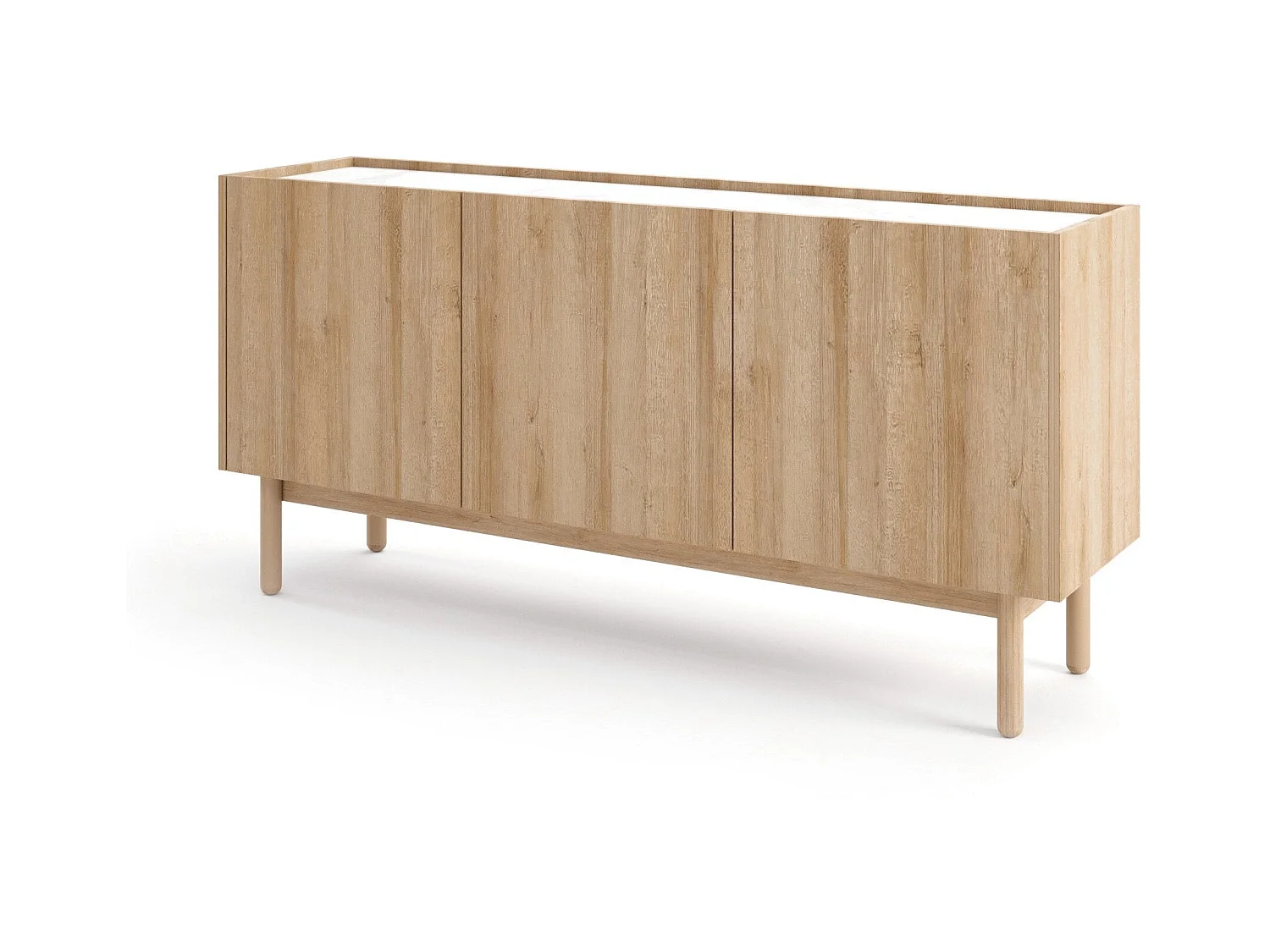 Buffet 3 portes en bois lamellé 144x68 cm