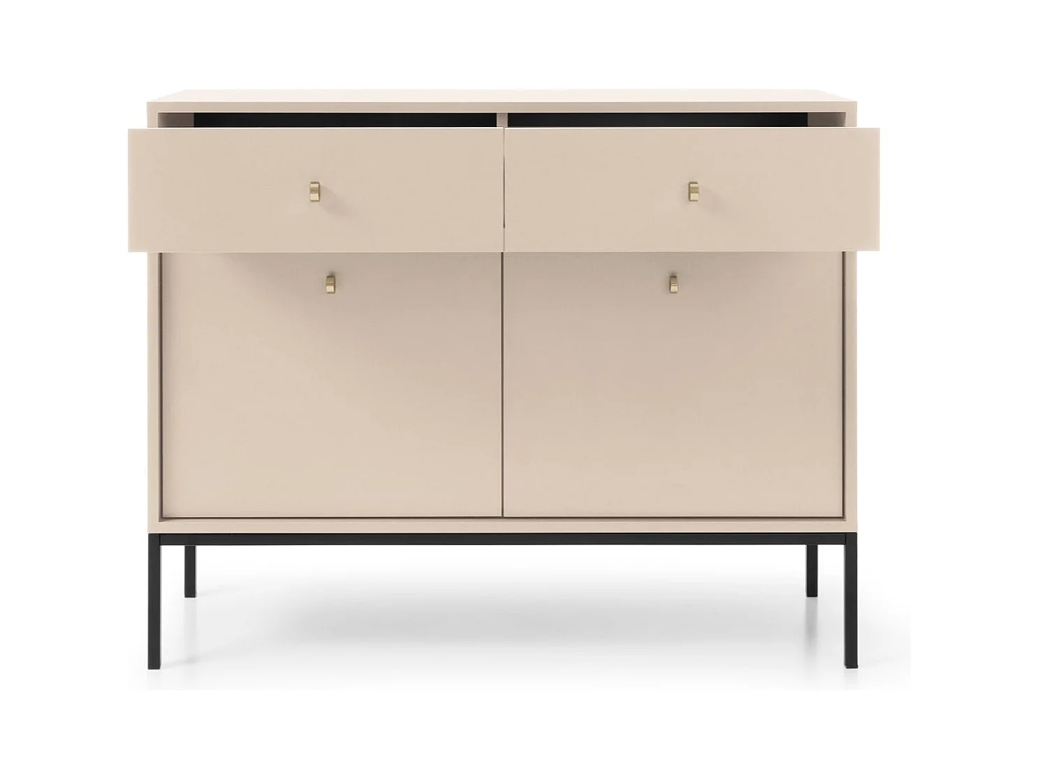 Buffet 4 portes avec pieds en métal doré 104x125 cm