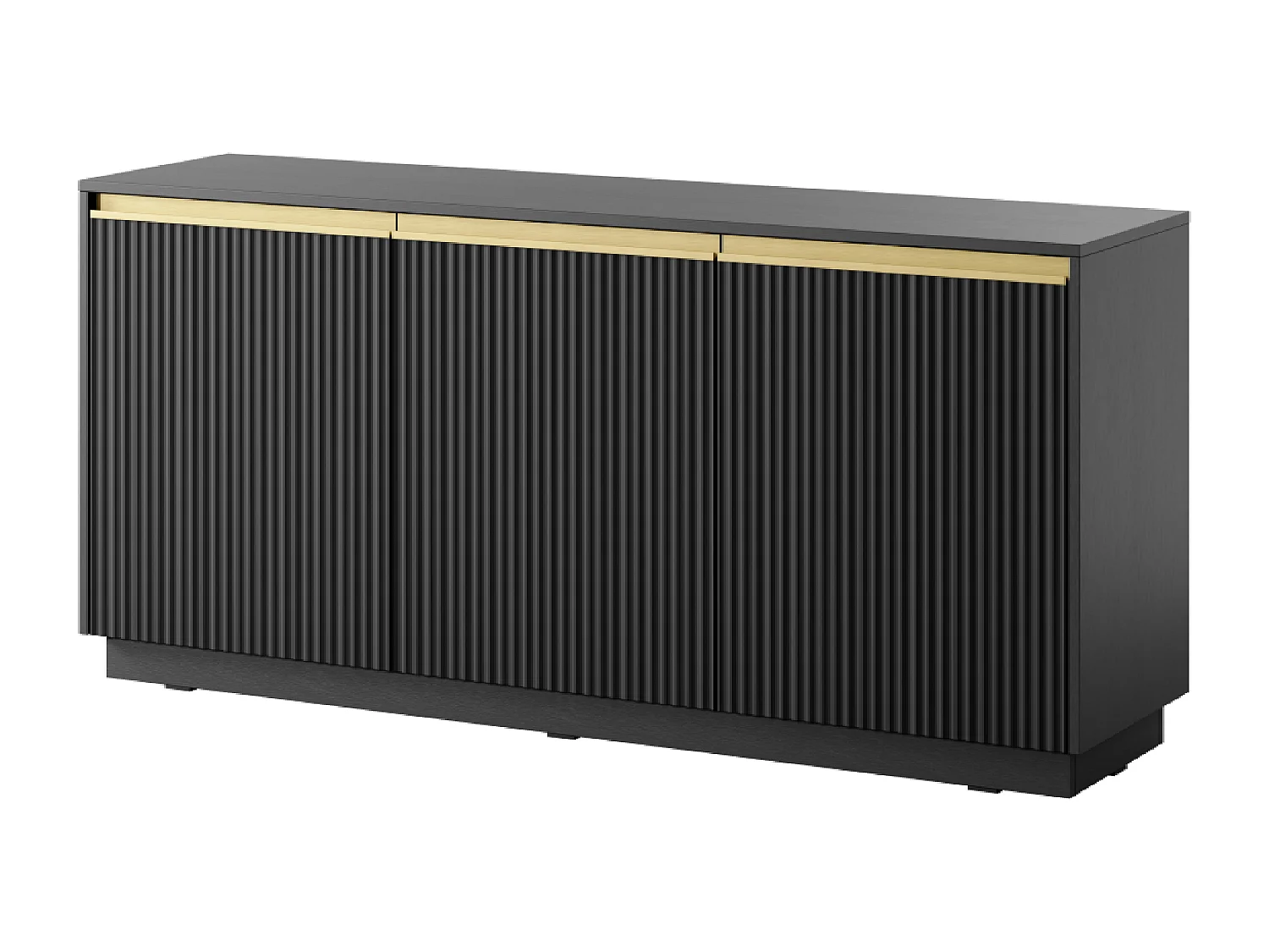 Buffet 3 deuren en bois laminé noir 154x72 cm