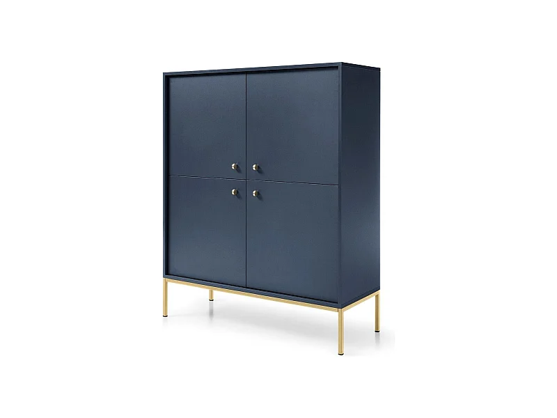 Credenza 4 ante con piedi in metallo oro 104x125 cm