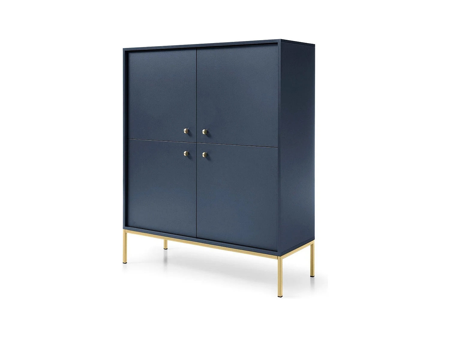 Buffet 4 portes avec pieds en métal doré 104x125 cm