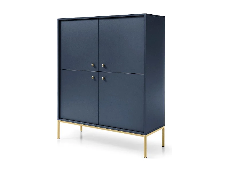 4-deurs buffet met gouden metalen pootjes 104x125 cm