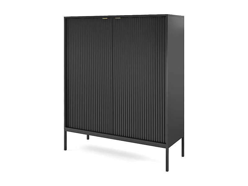 Buffet 2 portes avec pieds en métal noir 104x125 cm