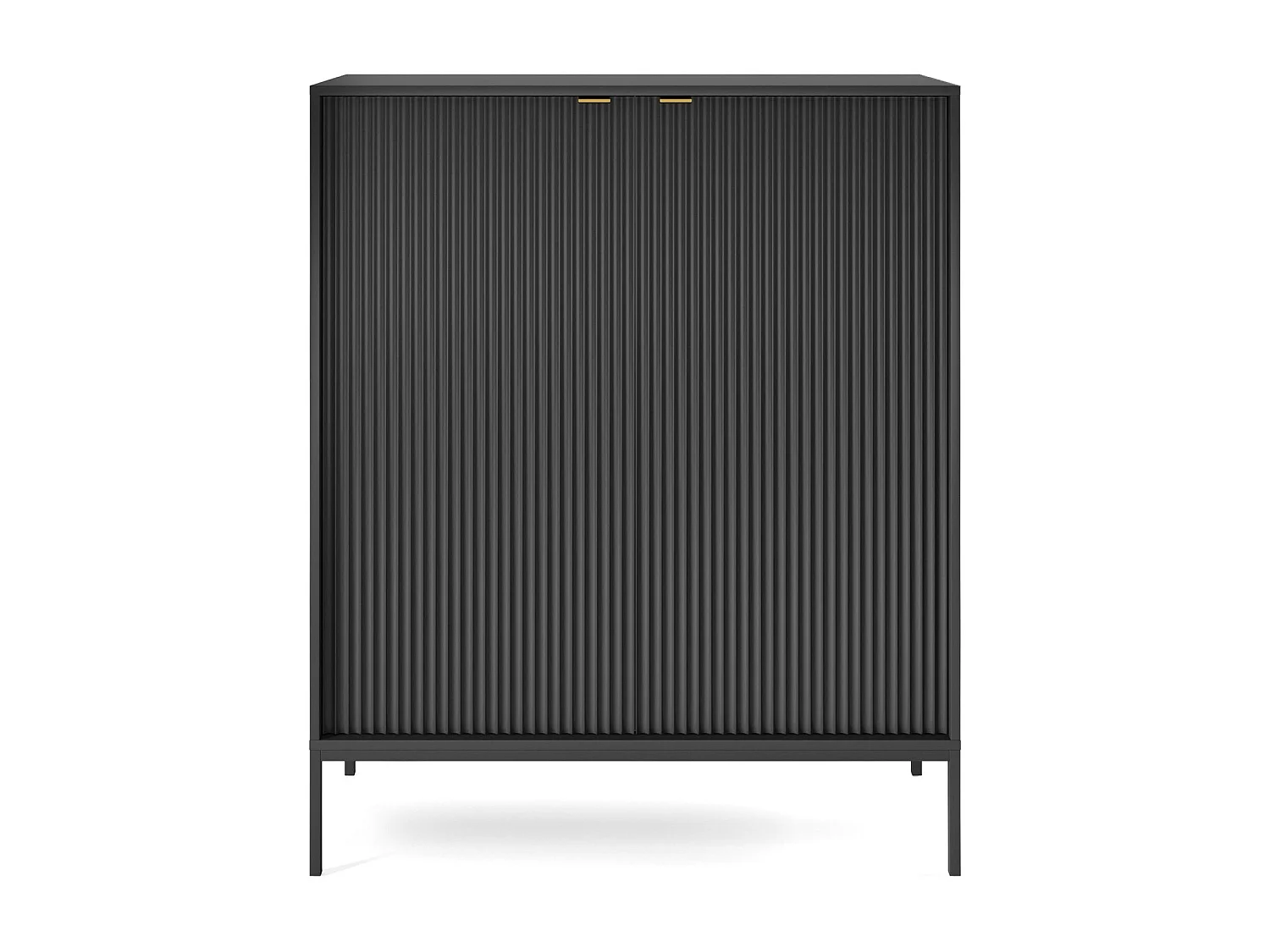 Buffet 2 portes avec pieds en métal noir 104x125 cm