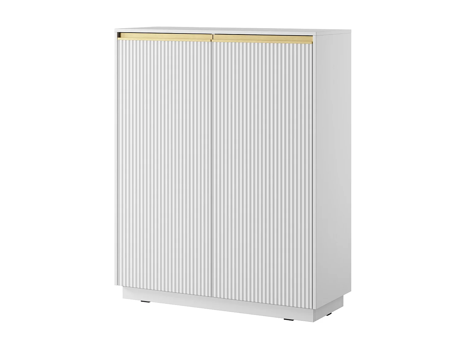 Credenza 2 ante in legno laminato bianco 104x127 cm