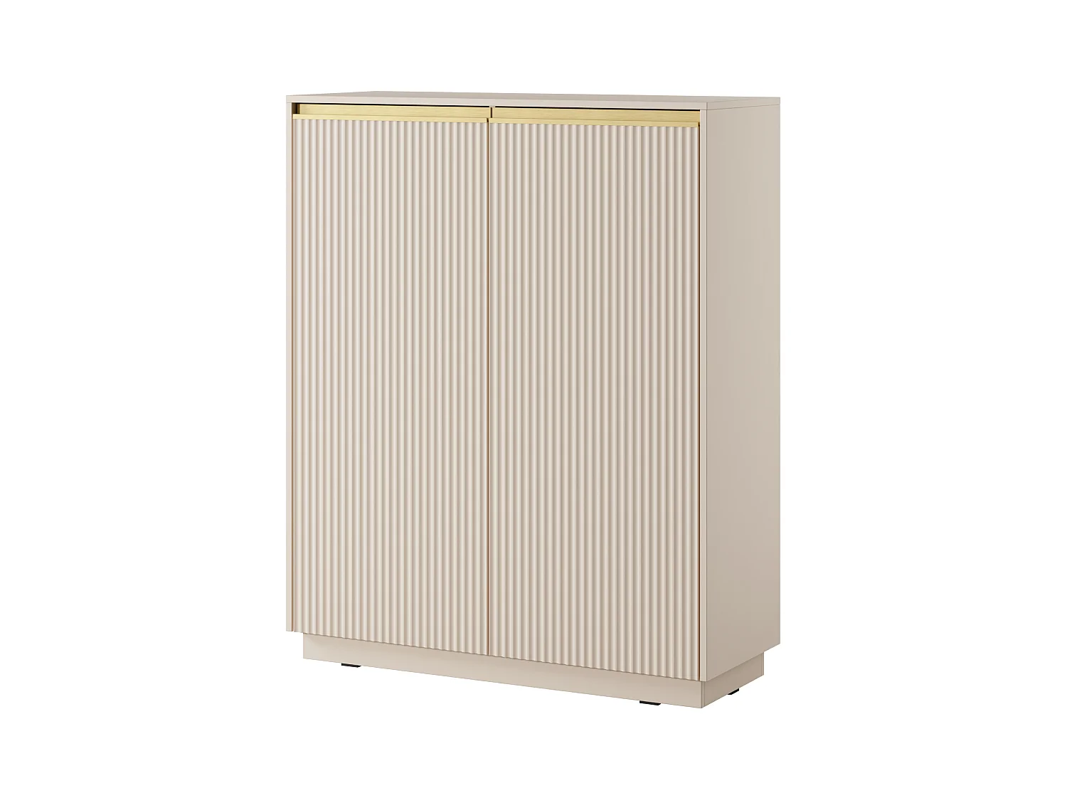 Buffet 2 portes en bois stratifié beige 104x127 cm