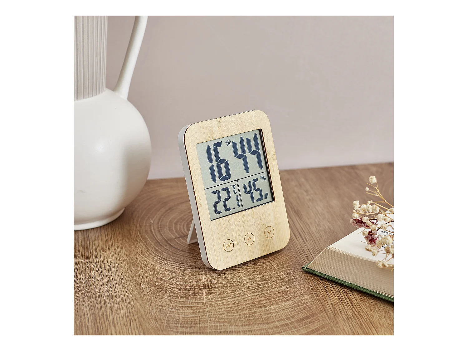 Reveil Station Meteo Bois Marron