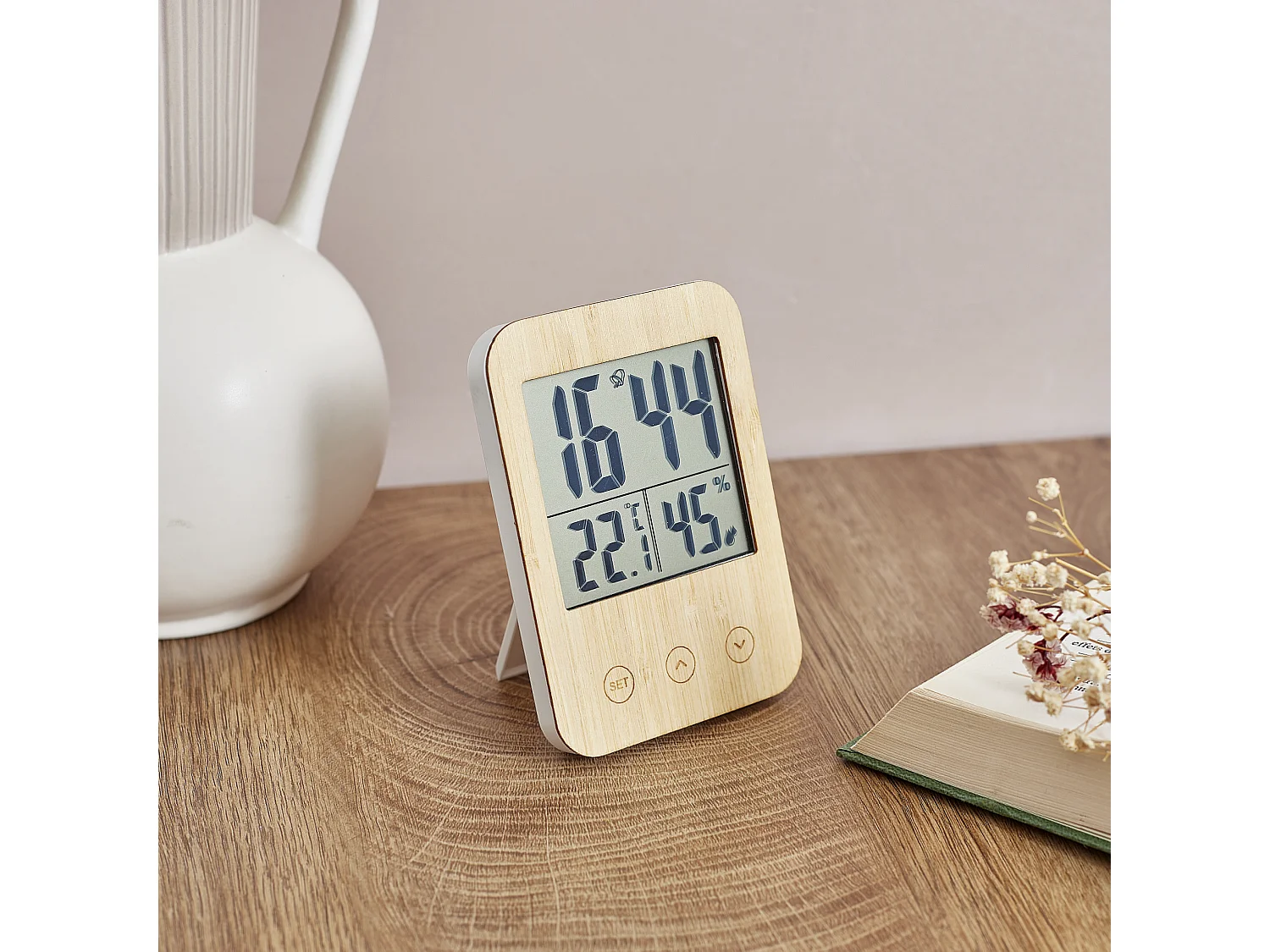 Reveil Station Meteo Bois Marron