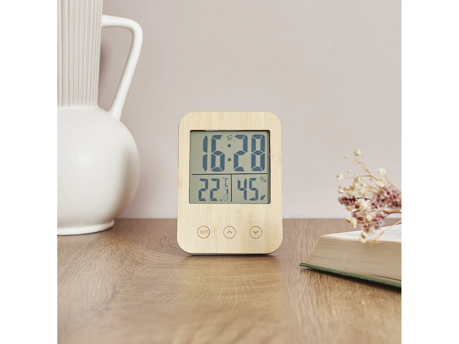 Reveil Station Meteo Bois Marron