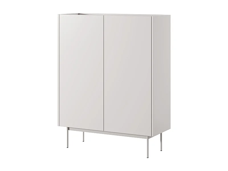 Buffet 2 deuren en houten lamellen 97x122 cm