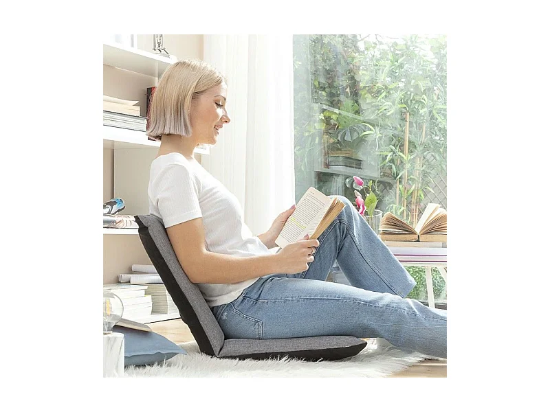 Silla de suelo Sitinel InnovaGoods reclinable 6 posiciones gris 6x40x82 cm