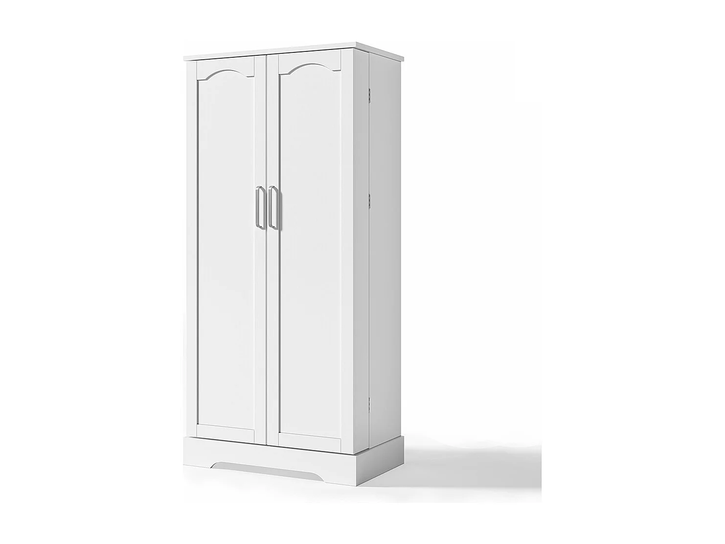 Vaisselier cuisine blanc multifonction LED capteur étagères réglables double porte rangement anti-basculement cuisine salon salle à manger