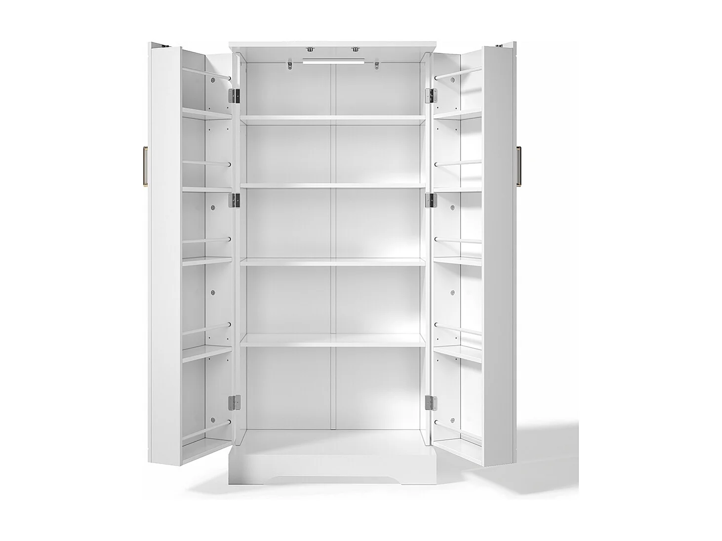 Vaisselier cuisine blanc multifonction LED capteur étagères réglables double porte compartiment anti-basculement salon cuisine salle à manger