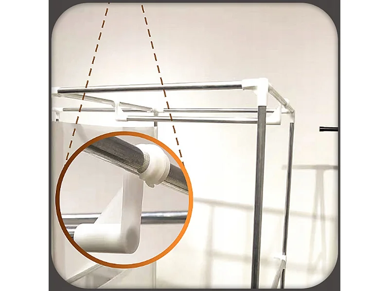 Faltbarer Stoffkleiderschrank XXL Grau - Metallgestell, Einfach zu Montieren, 14 Regale