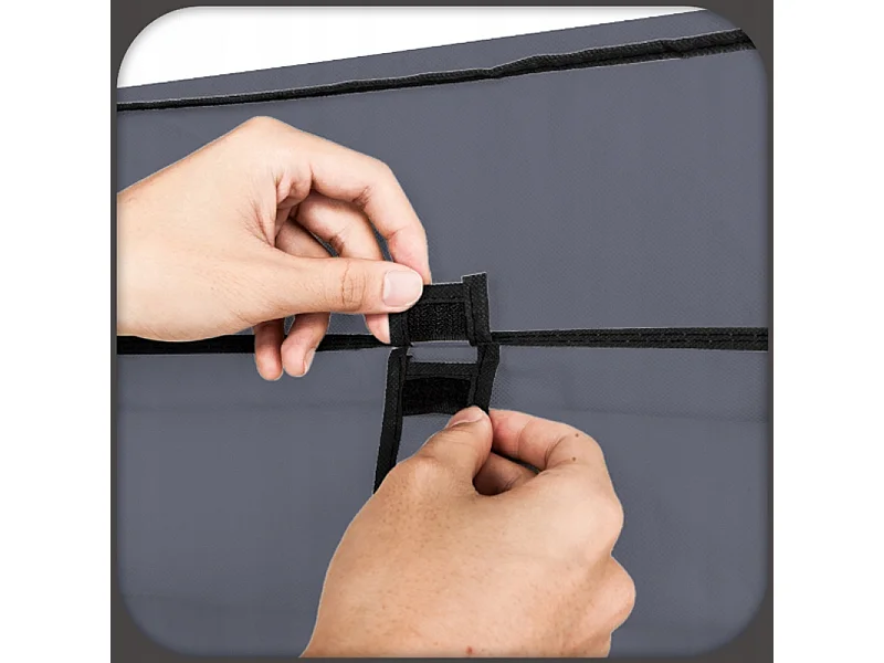 Faltbarer Stoffkleiderschrank XXL Grau - Metallgestell, Einfach zu Montieren, 14 Regale