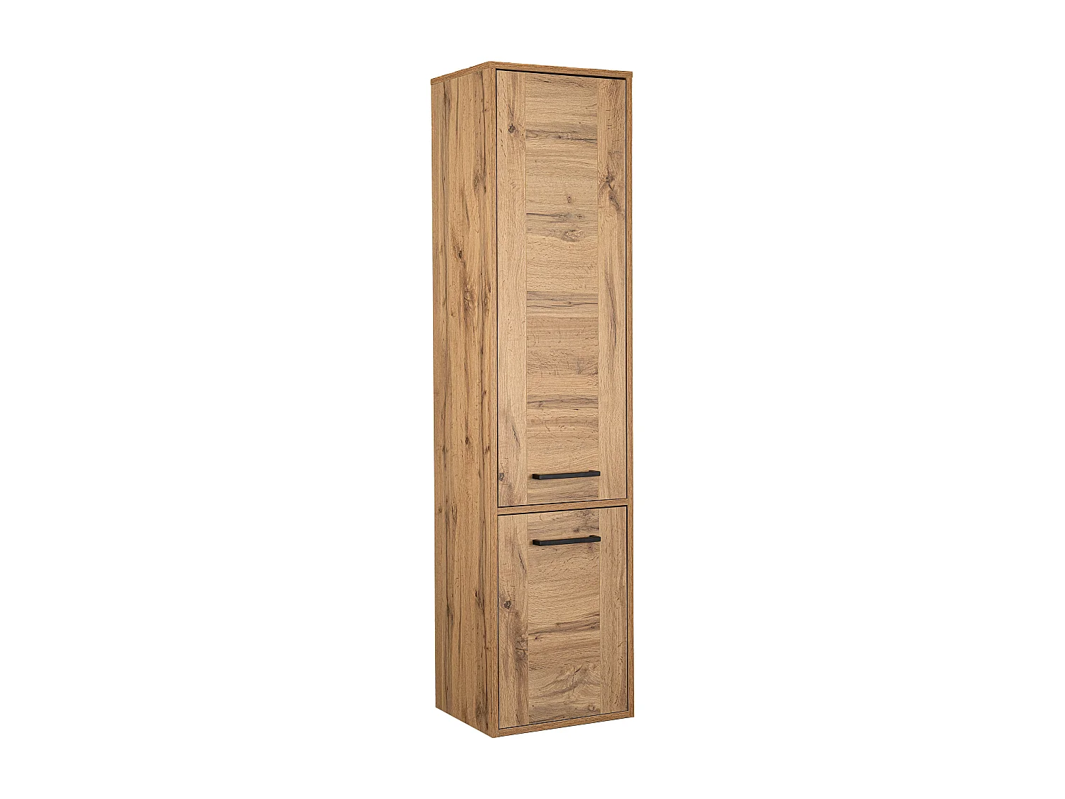 Armoire de salle de bain colonne haute 40 cm 2 portes chêne Wotan Vivien