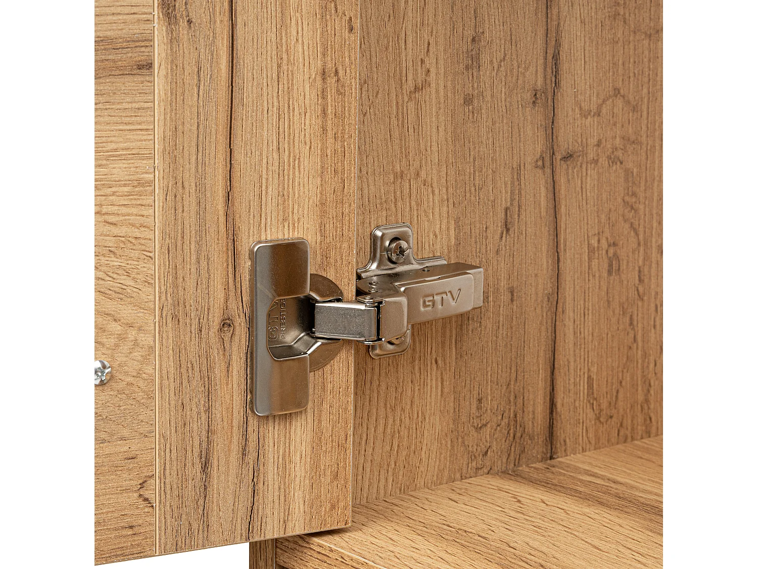 Armoire de salle de bain colonne haute 40 cm 2 portes chêne Wotan Vivien