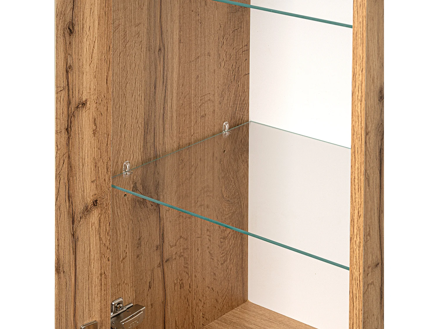 Armoire de salle de bain colonne haute 40 cm 2 portes chêne Wotan Vivien