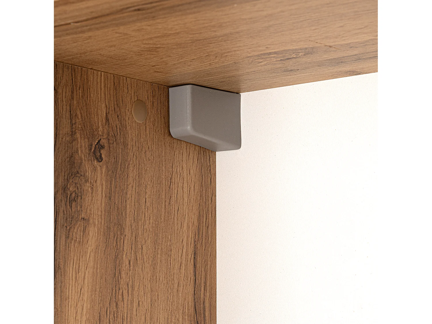 Armoire de salle de bain colonne haute 40 cm 2 portes chêne Wotan Vivien