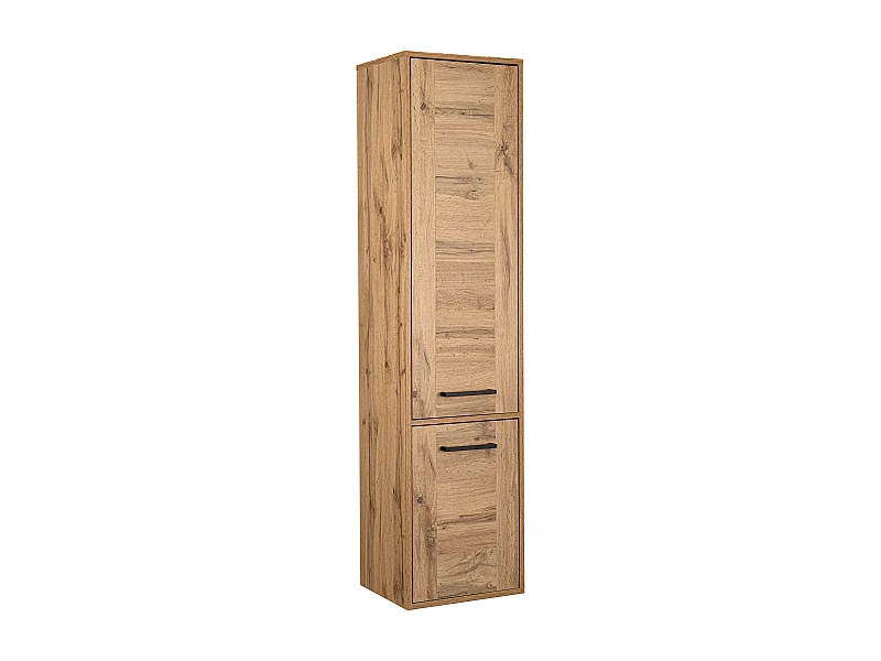 Armoire de salle de bain colonne haute 40 cm 2 portes chêne Wotan Vivien