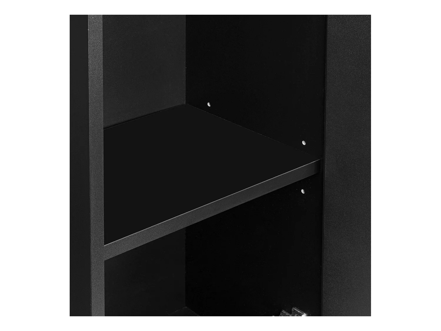 Armoire de salle de bain rainurée Colonne haute 1 porte Noir mat Amy