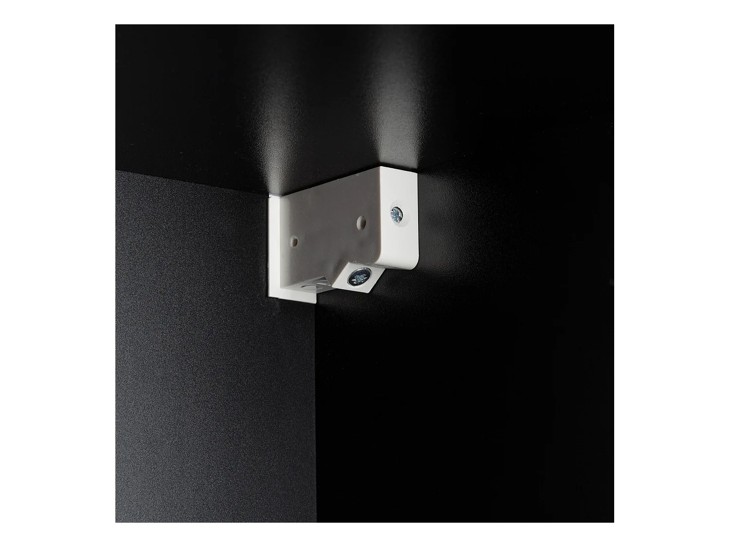 Armoire de salle de bain rainurée Colonne haute 1 porte Noir mat Amy