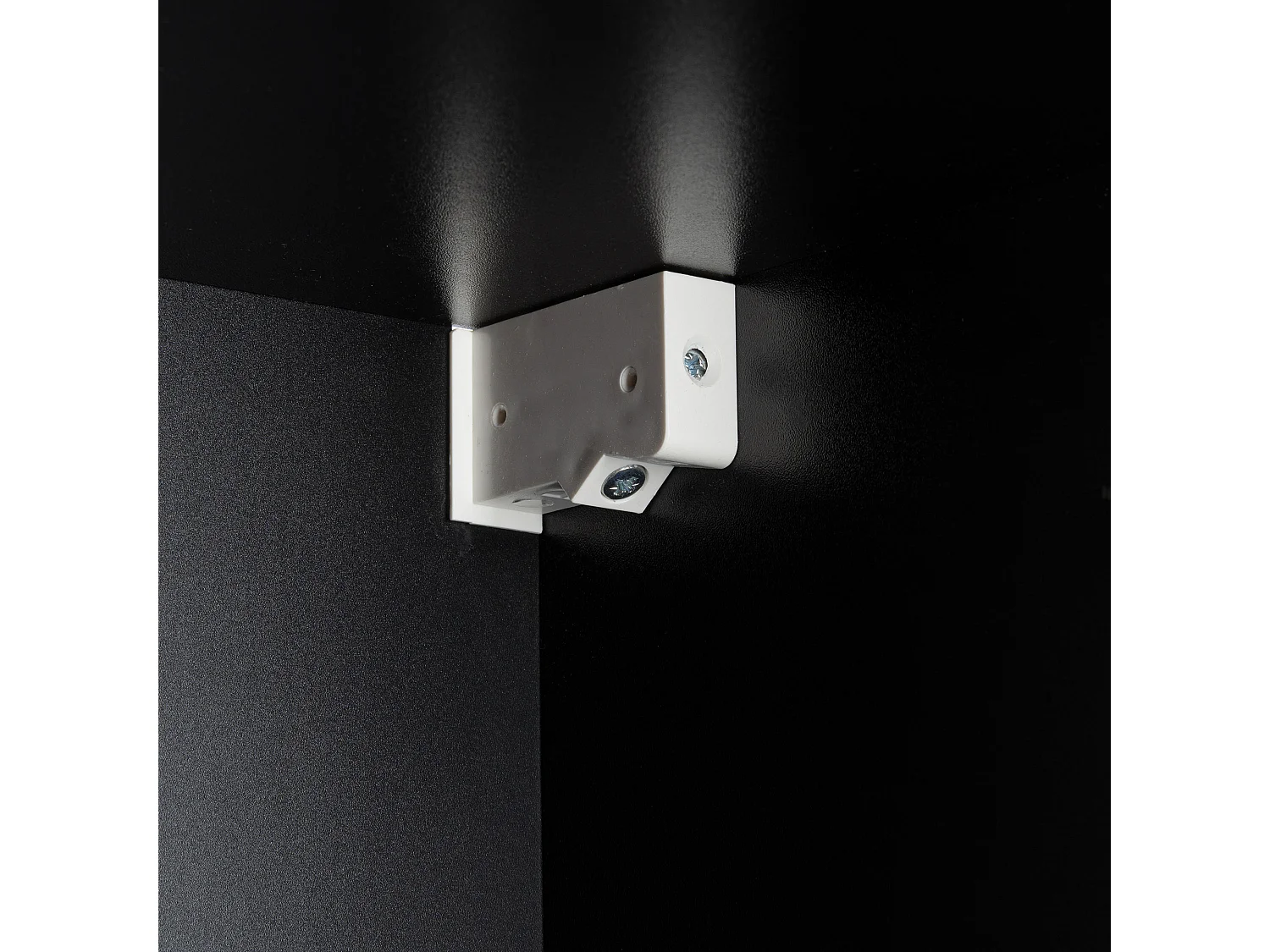 Geribbelde badkamerkast Hoge kolom 1 deur Zwart mat Amy