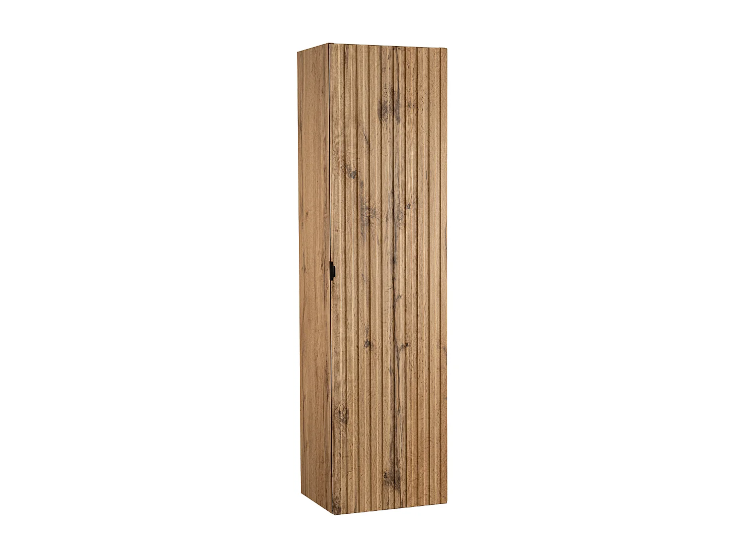 Armoire de salle de bain rainurée Colonne haute 1 porte Chêne Wotan Amy