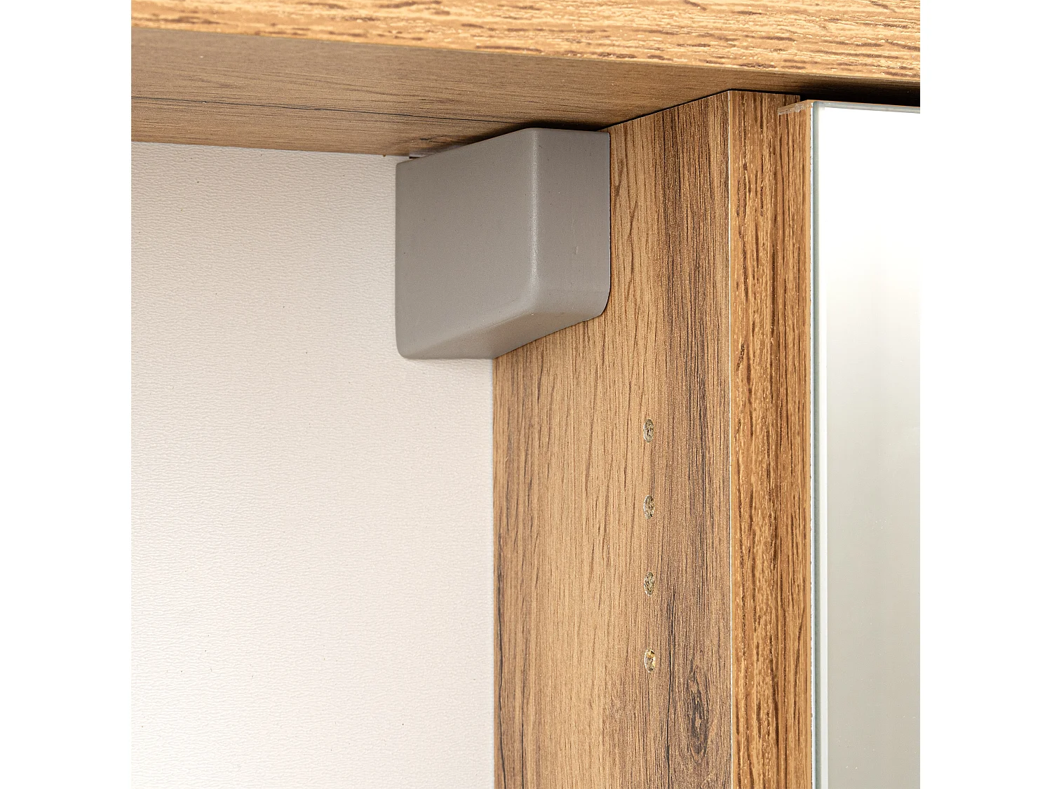 Armoire de salle de bain avec miroir 80 cm, 3 portes, chêne Wotan Vivien